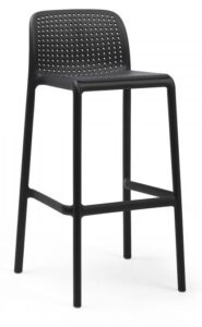 SitBe Antracitově šedá plastová barová židle Loft SitBe