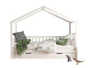 Bílá dřevěná dětská postel se zásuvkou Vipack Dallas 200 x 90 cm Vipack