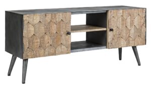 Černý dřevěný televizní stolek Bizzotto Kendric 130 x 40 cm Bizzotto