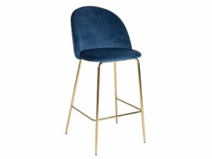 Modrá sametová barová židle Bizzotto Carry 105 cm Bizzotto