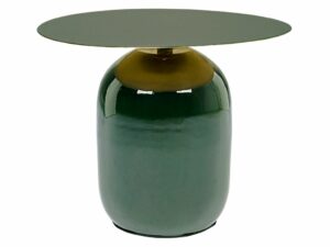 Zelený kovový kulatý odkládací stolek Bizzotto Nalima 50 cm Bizzotto