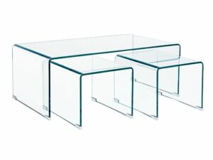 Set tří skleněných konferenčních stolků Bizzotto Iride 110 x 60/40 x 50 cm Bizzotto