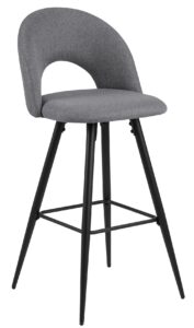 SCANDI Šedá látková barová židle Ares 105 cm SCANDI