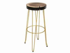 Zlatá dřevěná barová židle Bizzotto Rakel 74 cm Bizzotto