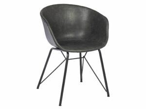 Černá koženková jídelní židle Bizzotto Warhol Bizzotto