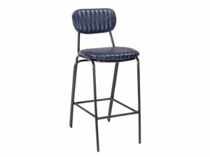 Modrá koženková barová židle Bizzotto Debbie 100 cm Bizzotto