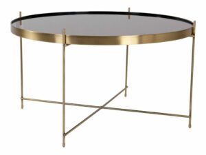 Nordic Living Zlatý kulatý skleněný konferenční stolek Emeli 70 cm Nordic Living