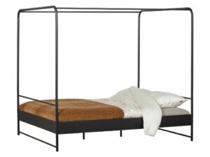 Hoorns Černá kovová dvoulůžková postel Alma 160 x 200 cm Hoorns