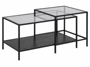 SCANDI Černý skleněný konferenční stolek Darila 90 x 55 cm SCANDI