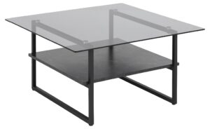 SCANDI Černý skleněný konferenční stolek Olendr 80 x 80 cm SCANDI