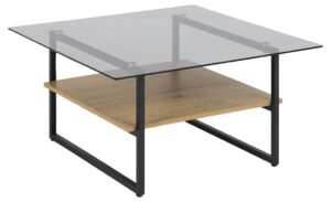 SCANDI Přírodní skleněný konferenční stolek Olendr 80 x 80 cm SCANDI
