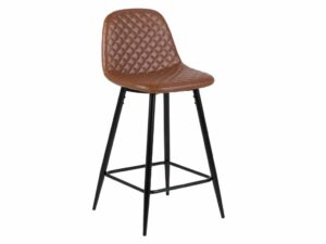 SCANDI Tmavě hnědá koženková barová židle Wanda 91 cm SCANDI