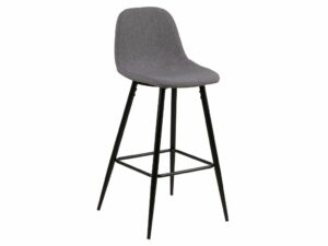 SCANDI Světle šedá látková barová židle Wanda 91 cm SCANDI