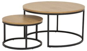 SCANDI Set dvou přírodních dřevěných konferenčních stolků Sprut 80/50 cm SCANDI