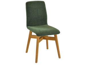 Woody Zelená látková jídelní židle Yori Woody