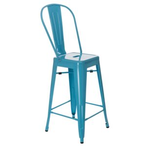 Culty Modrá kovová barová židle Tolix Culty