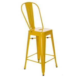 Culty Žlutá kovová barová židle Tolix Culty