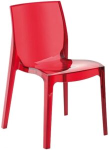 SitBe Červená transparentní židle Simple Chair SitBe