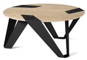 Dubový konferenční stolek Tabanda Mobiush 75 cm s černou podnoží Tabanda