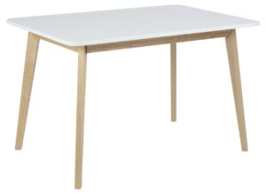 SCANDI Bílý dřevěný jídelní stůl Corby 120x80 cm SCANDI