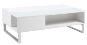SCANDI Bílý konferenční stolek Stor II 110 cm SCANDI