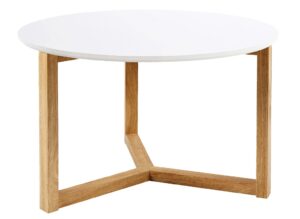 SCANDI Bílý dřevěný konferenční stolek Japan 90 cm SCANDI