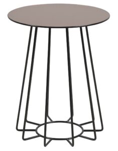 SCANDI Bronzový odkládací stolek Spyder 40 cm s černou podnoží SCANDI