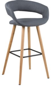 SCANDI Tmavě šedá látková barová židle Garry 98 cm SCANDI