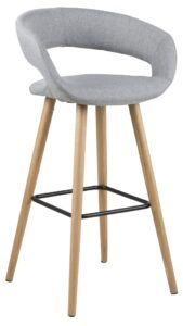 SCANDI Světle šedá látková barová židle Garry 98 cm SCANDI