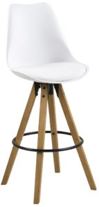 SCANDI Bílá plastová barová židle Damian SCANDI