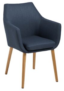 SCANDI Tmavě modrá látková židle Marte s područkami SCANDI