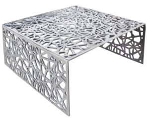 Moebel Living Stříbrný kovový konferenční stolek Corrido 60x60 cm Moebel Living