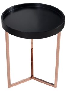 Moebel Living Černý kovový odkládací stolek Cotis 40 cm Moebel Living