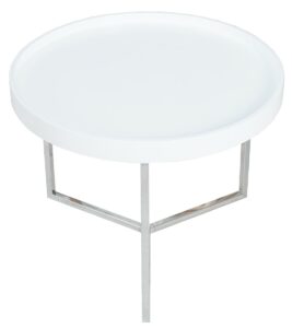 Moebel Living Bílý kulatý konferenční stolek Cotis 60 cm Moebel Living