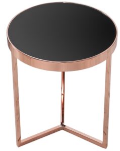 Moebel Living Skleněný konferenční stolek Walter 45x45 cm s měděnou podnoží Moebel Living