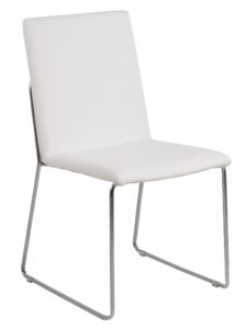 SCANDI Bílá koženková jídelní židle Olivie SCANDI