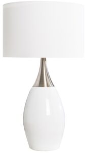 Moebel Living Bílá stolní lampa Elegien 60 cm Moebel Living