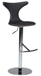 Černá kožená barová židle DAN-FORM Dolphin 78–105 cm DAN-FORM