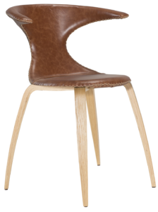 DAN-FORM Hnědá kožená židle s dubovou podnoží DanForm Flair DAN-FORM