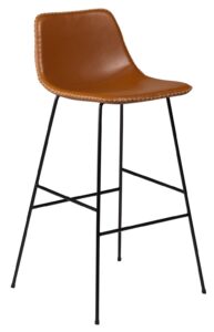 DAN-FORM Koňakově hnědá koženková barová židle DanForm Floss DAN-FORM