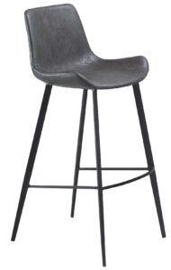 DAN-FORM Tmavě šedá koženková barová židle DanForm Hype DAN-FORM