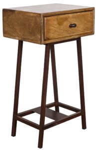 Hoorns Přírodní dřevěný noční stolek Trax Hoorns