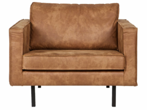 Hoorns Koňakově hnědé křeslo Raden z recyklované kůže Hoorns