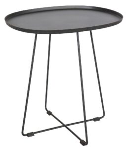 Hoorns Černý kovový odkládací stolek Arborio 51x43 cm Hoorns