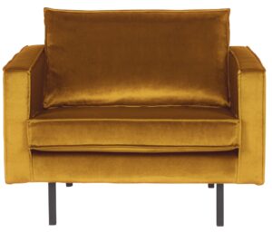 Hoorns Okrově žluté sametové křeslo Raden Hoorns