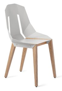 Bílá hliníková židle Tabanda DIAGO s dubovou podnoží Tabanda