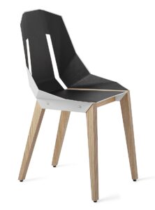 Bílá koženková židle Tabanda DIAGO s dubovou podnoží Tabanda