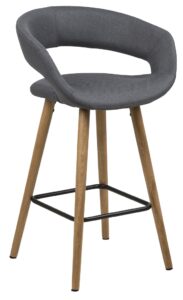 SCANDI Šedá látková barová židle Garry 87 cm SCANDI