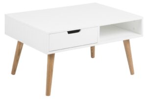 SCANDI Bílý konferenční stolek Marika 80 cm SCANDI
