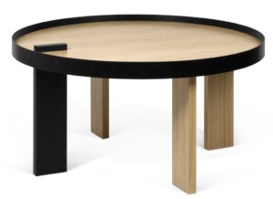 Porto Deco Černý dubový konferenční stolek Puro 80 cm Porto Deco